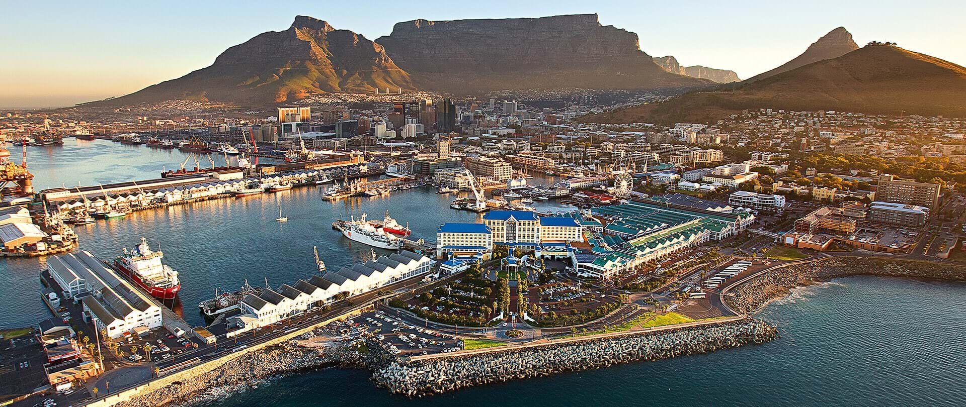 Cape Town’s harbour beneath Table Mountain